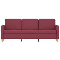 Produktbild för 3-sitssoffa vinröd 180 cm tyg