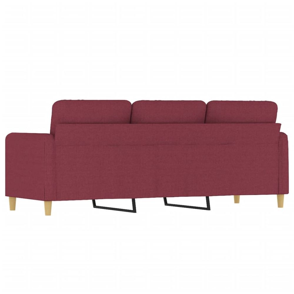 Produktbild för 3-sitssoffa vinröd 180 cm tyg