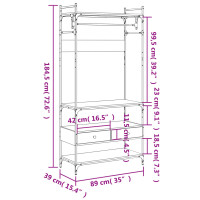 Produktbild för Garderob med lådor sonoma-ek 89x39x184,5 cm konstruerat trä