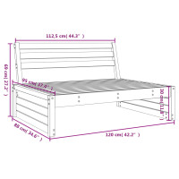 Produktbild för Mittensoffa svart 120x80 cm massiv furu