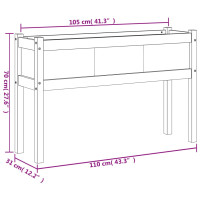 Produktbild för Odlingslådor med ben vit 110x31x70 cm massiv furu