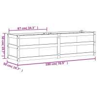 Produktbild för Odlingslåda 180x50x50 cm vit massiv furu