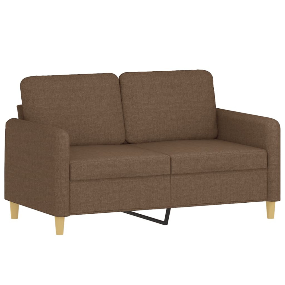 Produktbild för 2-sits soffa med prydnadskuddar brun 120 cm tyg