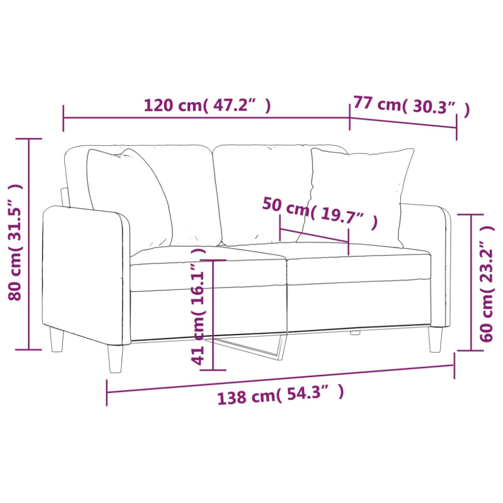 Produktbild för 2-sits soffa med prydnadskuddar brun 120 cm tyg