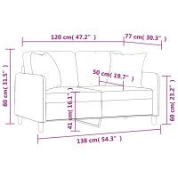 Produktbild för 2-sits soffa med prydnadskuddar brun 120 cm tyg