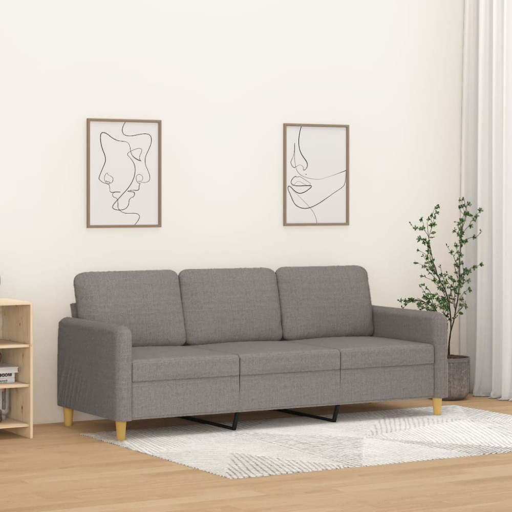 Produktbild för 3-sitssoffa taupe 180 cm tyg