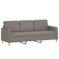 Produktbild för 3-sitssoffa taupe 180 cm tyg