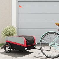 Produktbild för Cykelvagn svart och röd 45 kg järn