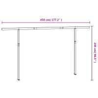 Produktbild för Markisstolpar set antracit 450x245 cm järn