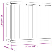 Produktbild för Förvaringsskåp för trädgården grå och svart 97x37x85 cm PP