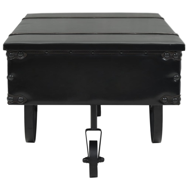 Produktbild för Soffbord med hjul svart 110x52x43 cm konstruerat trä