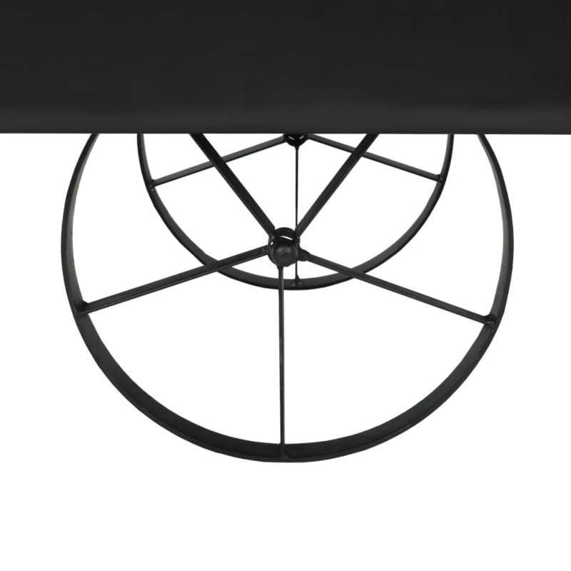 Produktbild för Soffbord med hjul svart 110x52x43 cm konstruerat trä