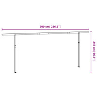 Produktbild för Markisstolpar set antracit 600x245 cm järn