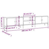 Produktbild för Tv-bänk med låda grå sonoma 200x25x44 cm konstruerat trä
