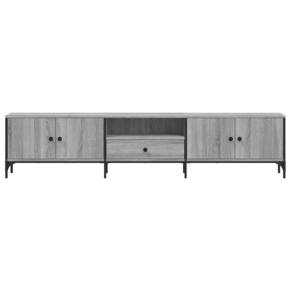 Produktbild för Tv-bänk med låda grå sonoma 200x25x44 cm konstruerat trä
