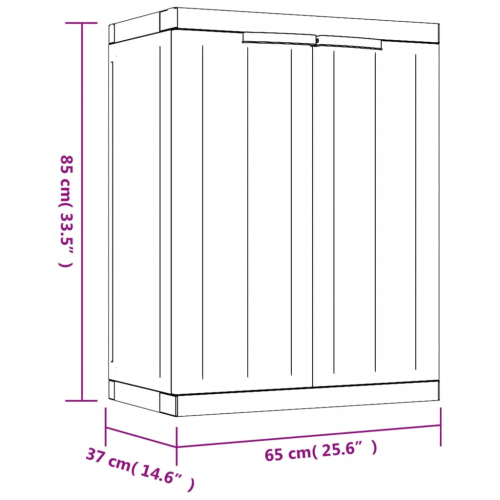 Produktbild för Förvaringsskåp för trädgården svart 65x37x85 cm PP