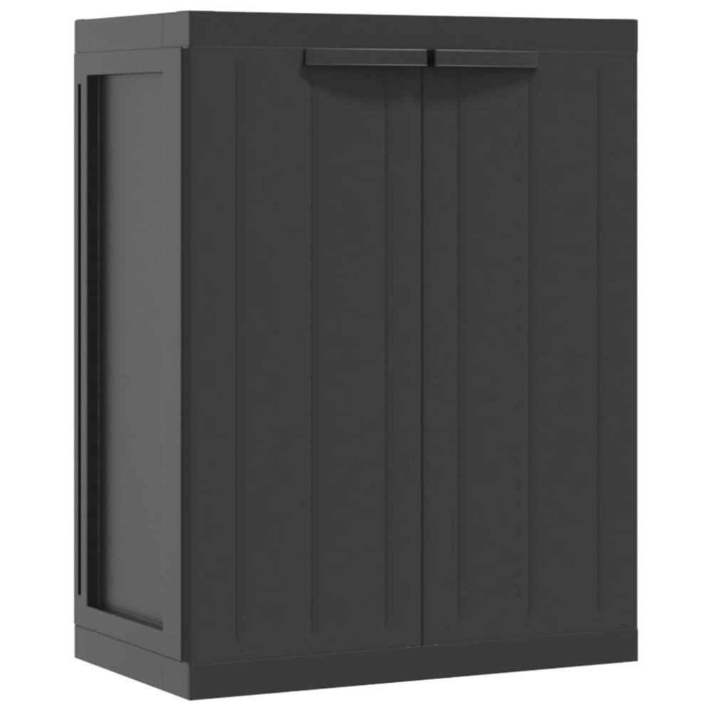 Produktbild för Förvaringsskåp för trädgården svart 65x37x85 cm PP