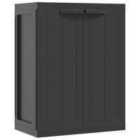 Produktbild för Förvaringsskåp för trädgården svart 65x37x85 cm PP