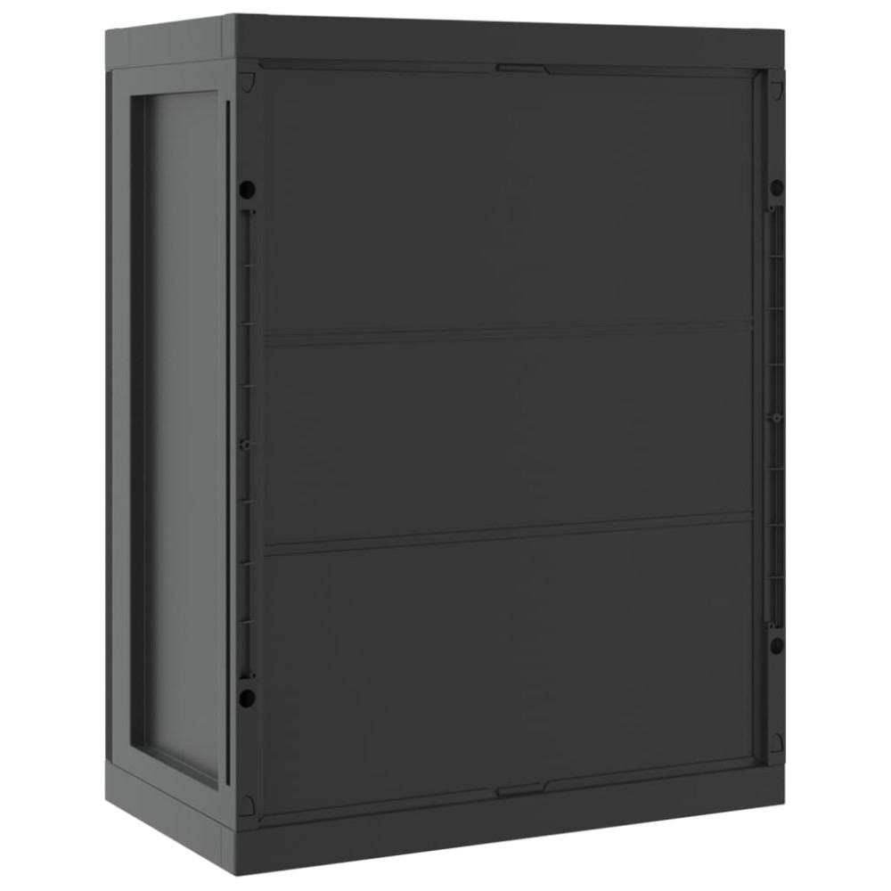 Produktbild för Förvaringsskåp för trädgården svart 65x37x85 cm PP