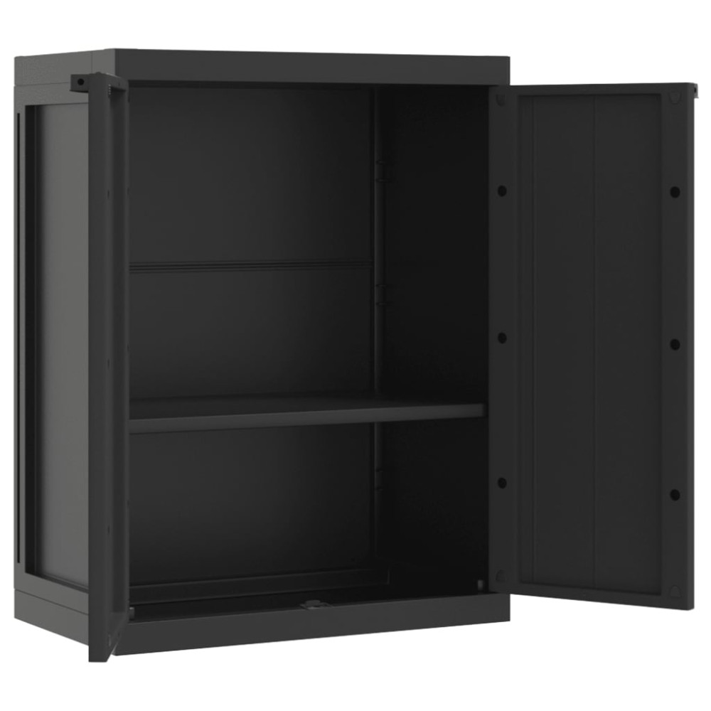 Produktbild för Förvaringsskåp för trädgården svart 65x37x85 cm PP