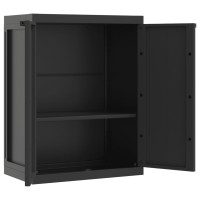 Produktbild för Förvaringsskåp för trädgården svart 65x37x85 cm PP