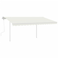 Produktbild för Markisstolpar set vit 450x245 cm järn