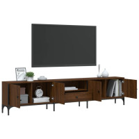 Produktbild för Tv-bänk med låda brun ek 200x25x44 cm konstruerat trä