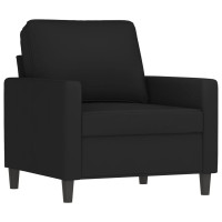 Produktbild för Fåtölj med fotpall svart 60 cm sammet