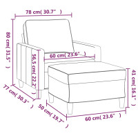 Produktbild för Fåtölj med fotpall svart 60 cm sammet