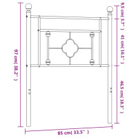 Produktbild för Huvudgavel metall vit 80 cm