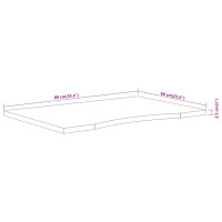 Produktbild för Bordsskiva 80x60x2,5 cm rektangulär massiv akacia