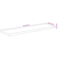 Produktbild för Vägghylla 90x30x2,5 cm rektangulär massiv akacia ojämn kant