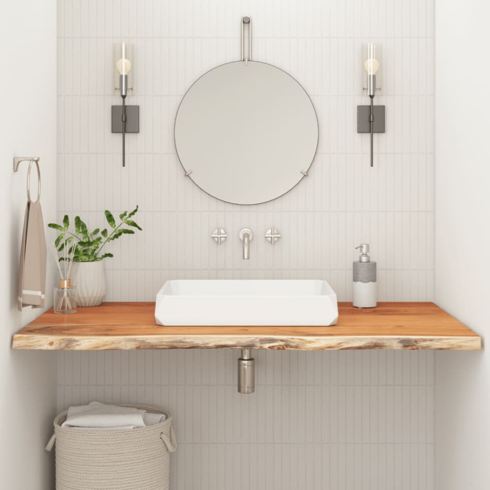 Produktbild för Bänkskiva för badrum 90x60x3,8 cm rektangulär massiv akacia