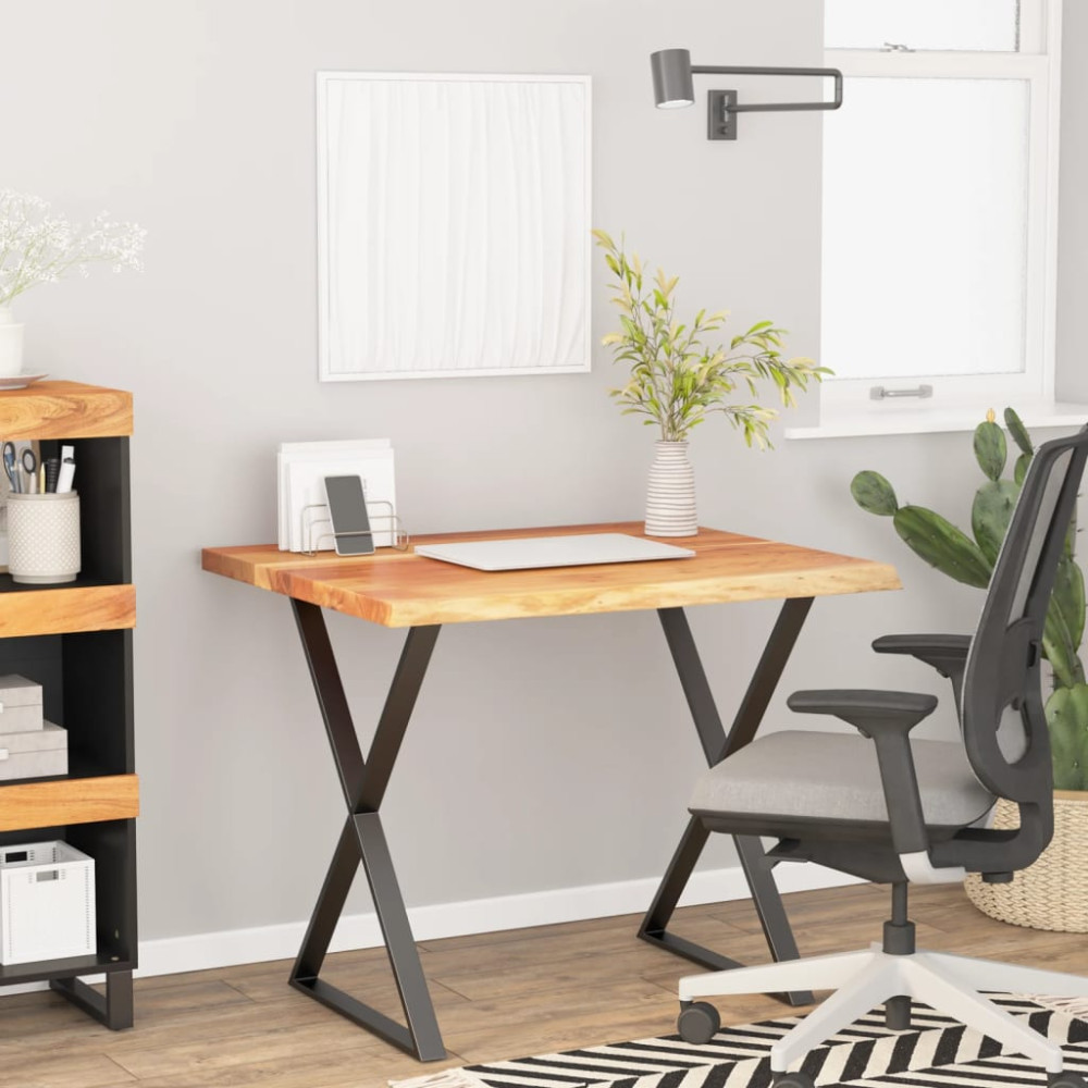 Produktbild för Bordsskiva 80x80x3,8 cm fyrkantig massiv akacia rustik kant