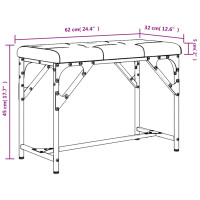 Produktbild för Matsalsbänk svart 62x32x45 cm stål och konstläder