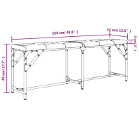 Produktbild för Matsalsbänk svart 124x32x45 cm stål och konstläder