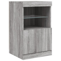 Produktbild för Skänk med LED-belysning grå sonoma 164x37x67 cm