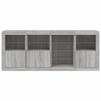 Produktbild för Skänk med LED-belysning grå sonoma 164x37x67 cm