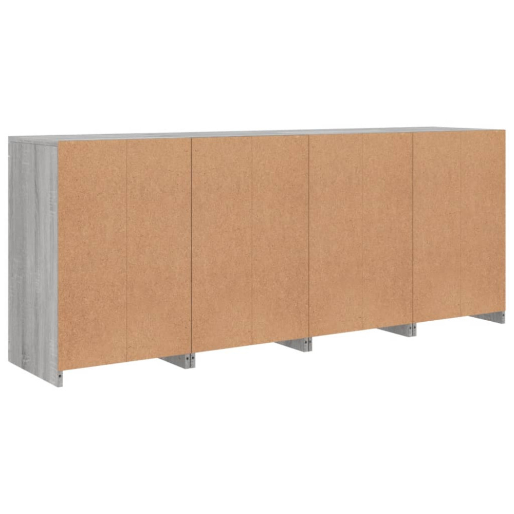 Produktbild för Skänk med LED-belysning grå sonoma 164x37x67 cm