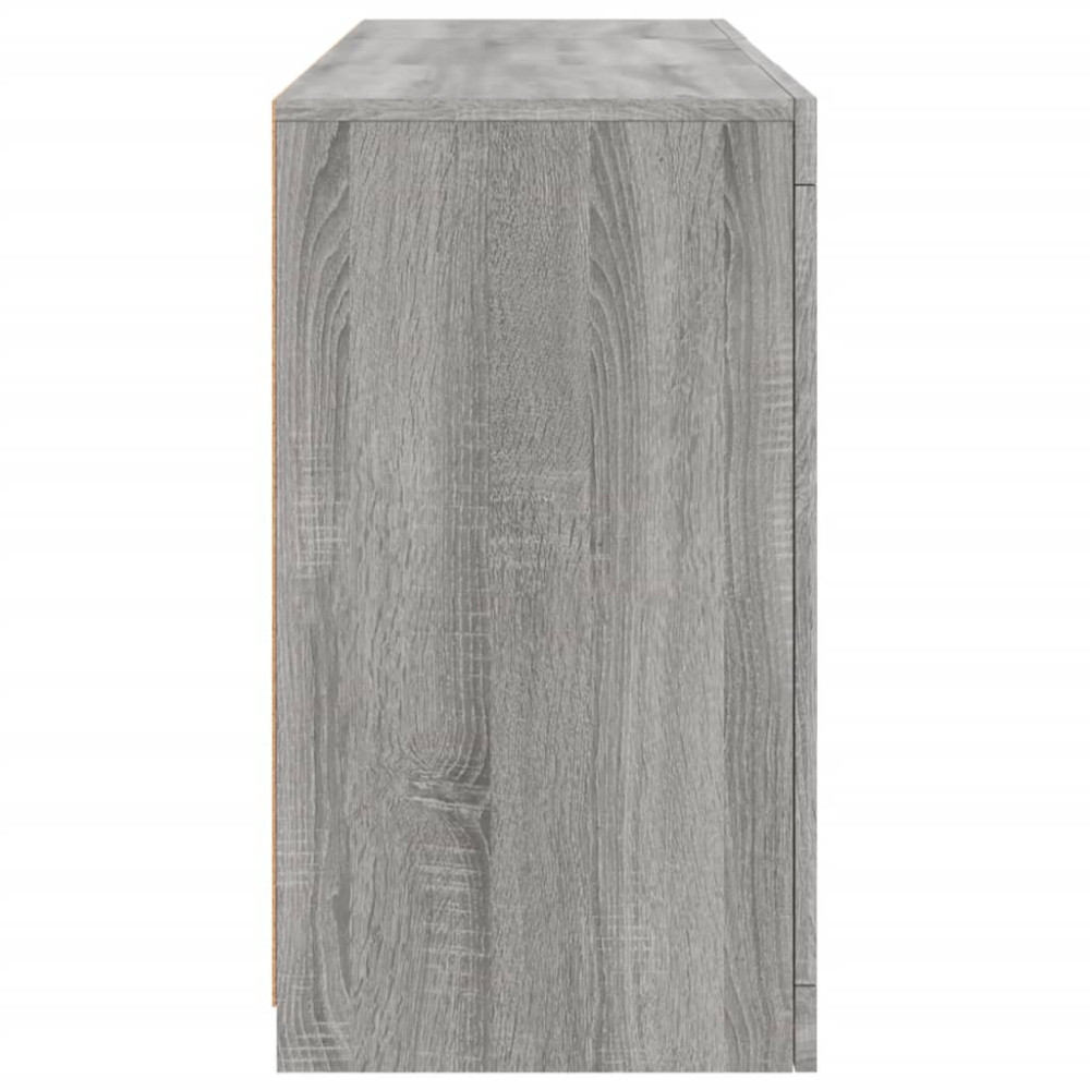 Produktbild för Skänk med LED-belysning grå sonoma 123x37x67 cm
