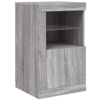 Produktbild för Skänk med LED-belysning grå sonoma 123x37x67 cm