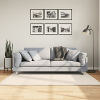 Produktbild för Matta ISTAN långluggad glansig gräddvit 140x200 cm