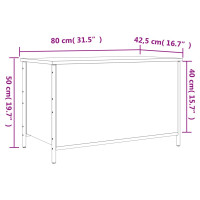 Produktbild för Förvaringsbänk sonoma-ek 80x42,5x50 cm konstruerat trä