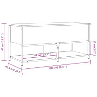 Produktbild för Förvaringsbänk svart 100x42,5x47 cm konstruerat trä