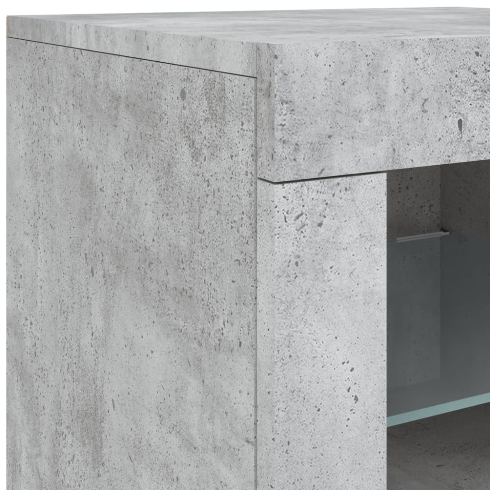 Produktbild för Skänk med LED-belysning betonggrå 123x37x67 cm