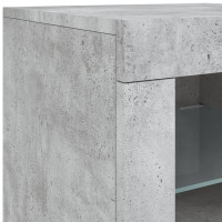 Produktbild för Skänk med LED-belysning betonggrå 123x37x67 cm