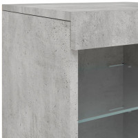 Produktbild för Skänk med LED-belysning betonggrå 123x37x67 cm