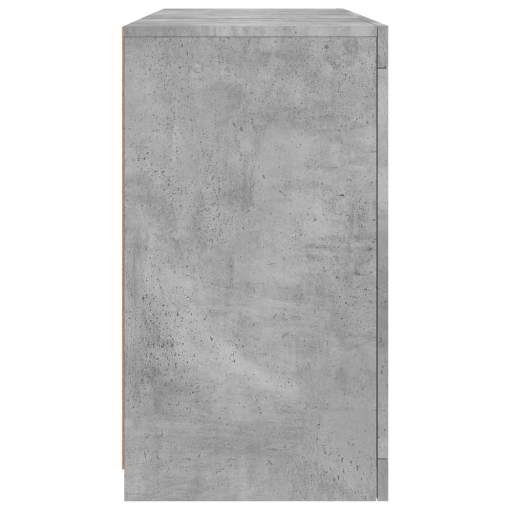 Produktbild för Skänk med LED-belysning betonggrå 123x37x67 cm