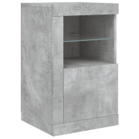 Produktbild för Skänk med LED-belysning betonggrå 123x37x67 cm