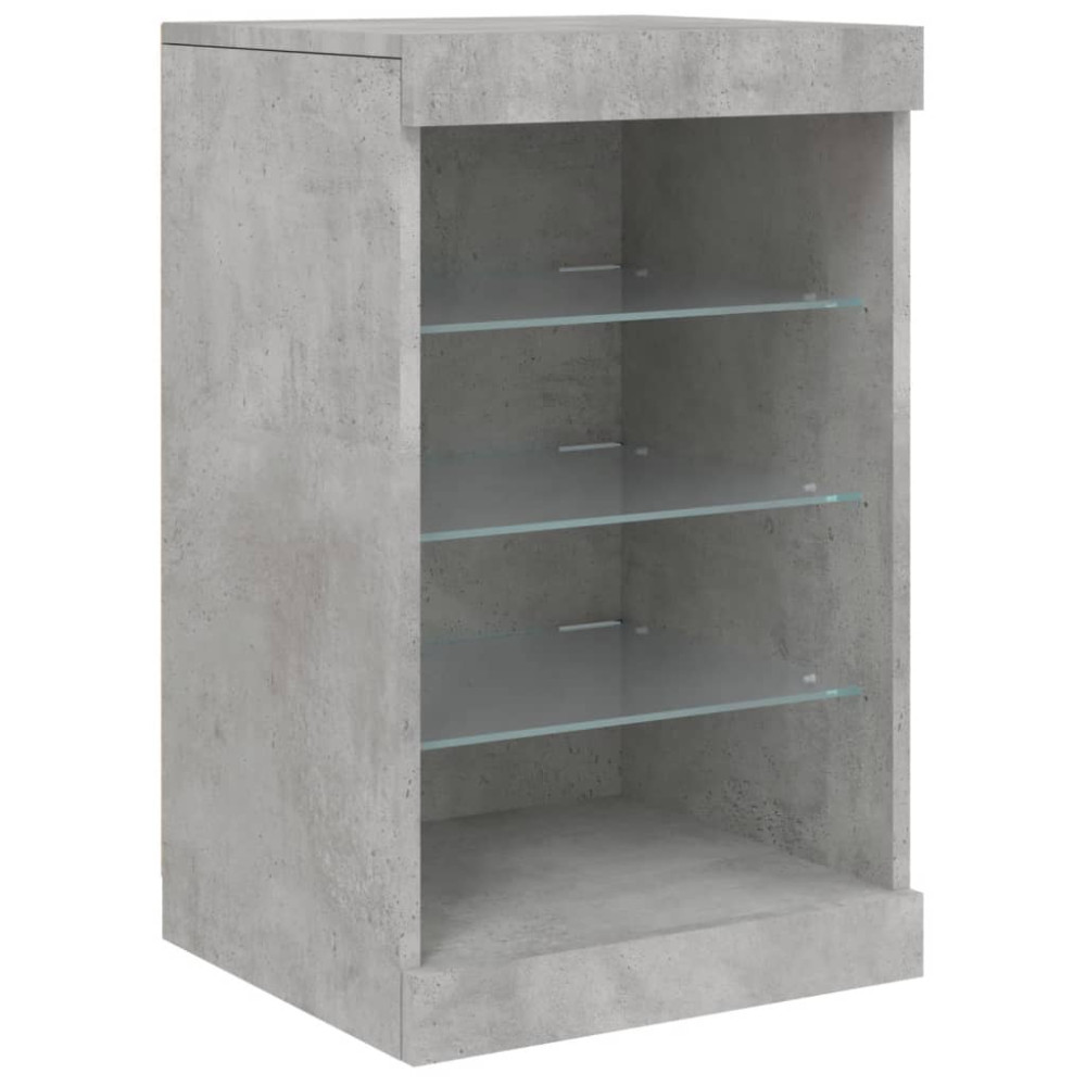 Produktbild för Skänk med LED-belysning betonggrå 123x37x67 cm